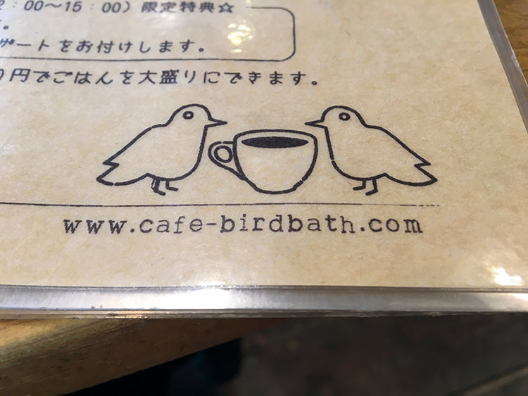 cafe Birdbathのかわいい鳥の絵