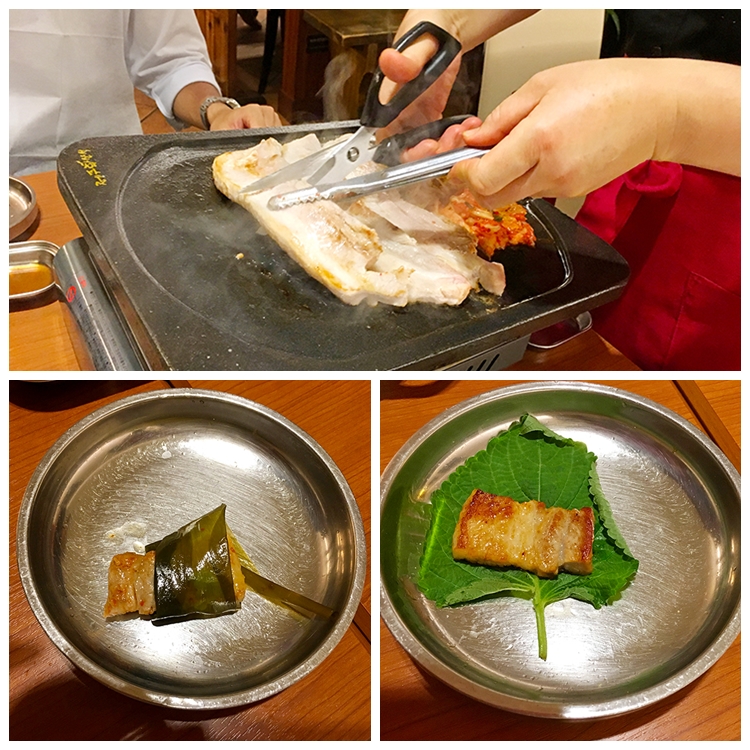 どにどにのスタッフさんがお肉を焼く風景
