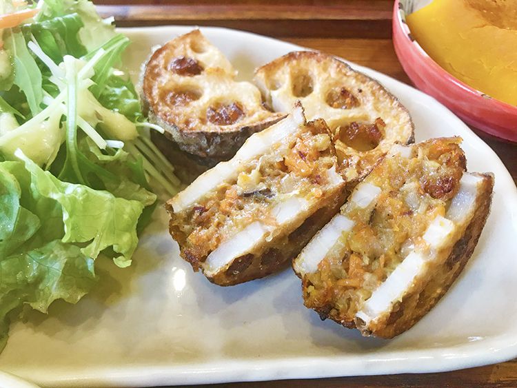 ひとこきゅうのれんこんのはさみ揚げ
