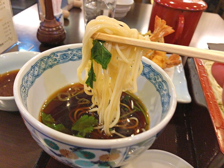 砂場の蕎麦の実食