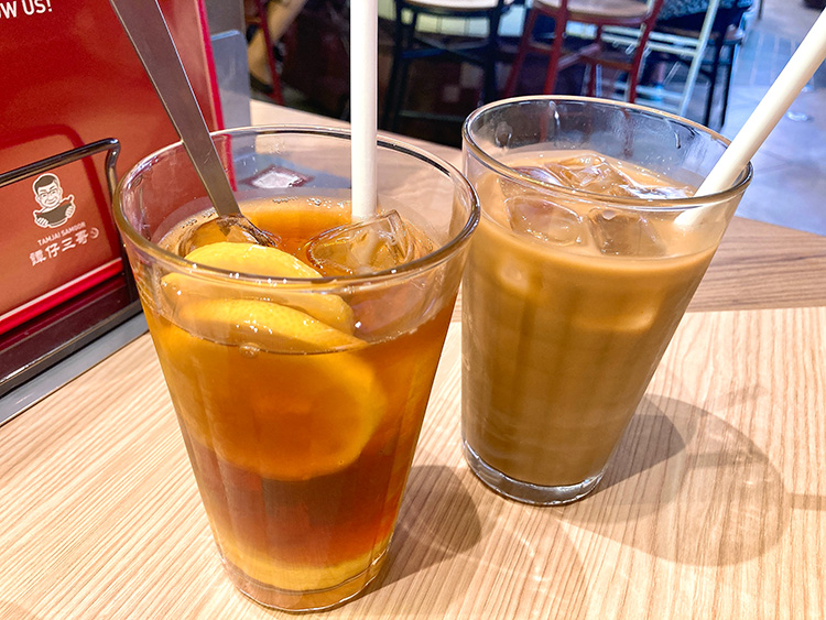 譚仔三哥の香港レモンティーと香港鴛鴦茶
