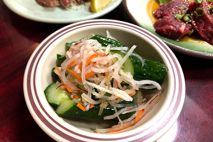 李朝園 吉祥寺店のオイソバキ（オイキムチ）