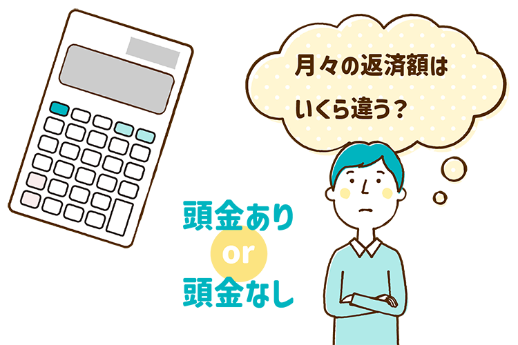 頭金ありorなしでは、月々の返済額はいくら違う？