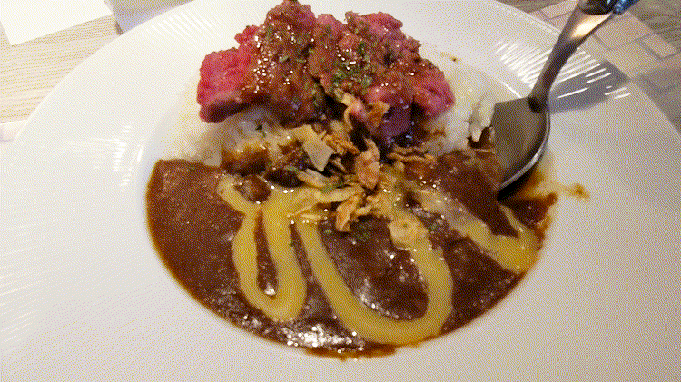 「ステーキライスとカレーの店センタービーフ アトレ吉祥寺店」のちょいステーキ＆煮込みカレーGIF