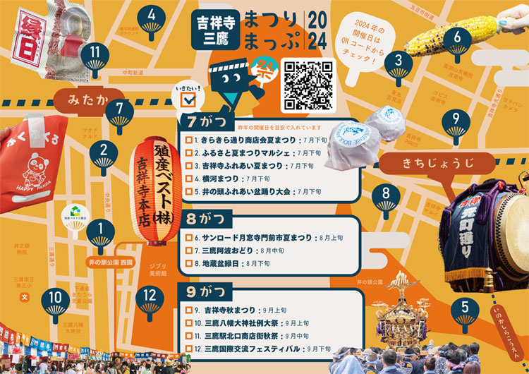 吉祥寺・三鷹のおすすめ夏～秋まつりマップ2024