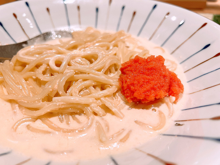 「東京たらこスパゲティ 吉祥寺店」のたらこと生クリームの濃厚ソース