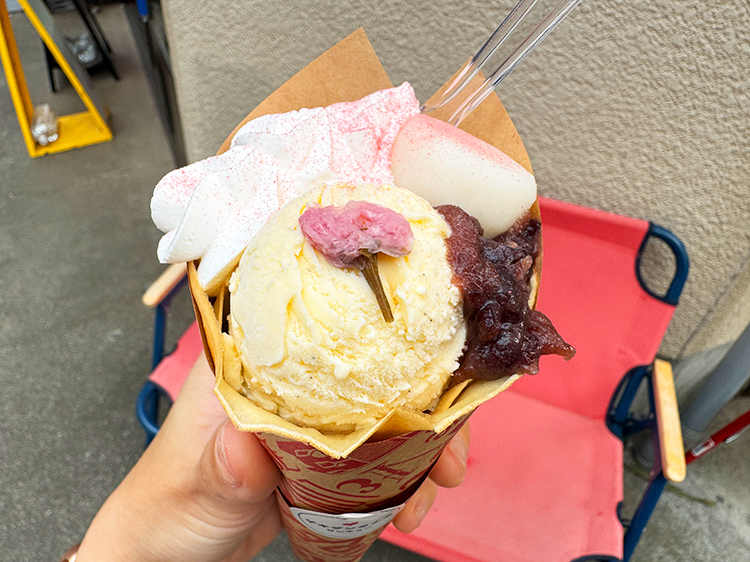 「ゲキダンタナカ」春のさくらクレープ上から