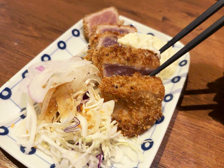 「kawara CAFE＆KITCHEN 吉祥寺PARCO店」のまぐろレアかつタルタルGIF