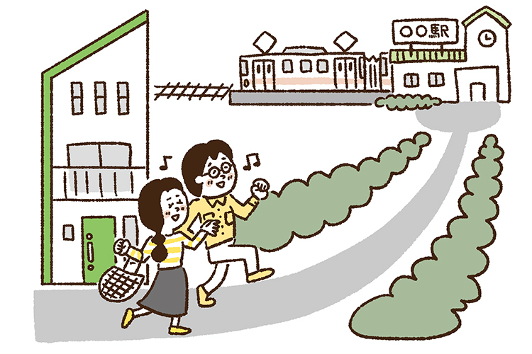 利便性の高い立地にある狭小住宅