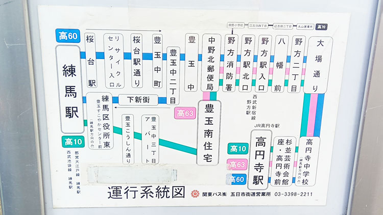 高円寺駅バス路線図
