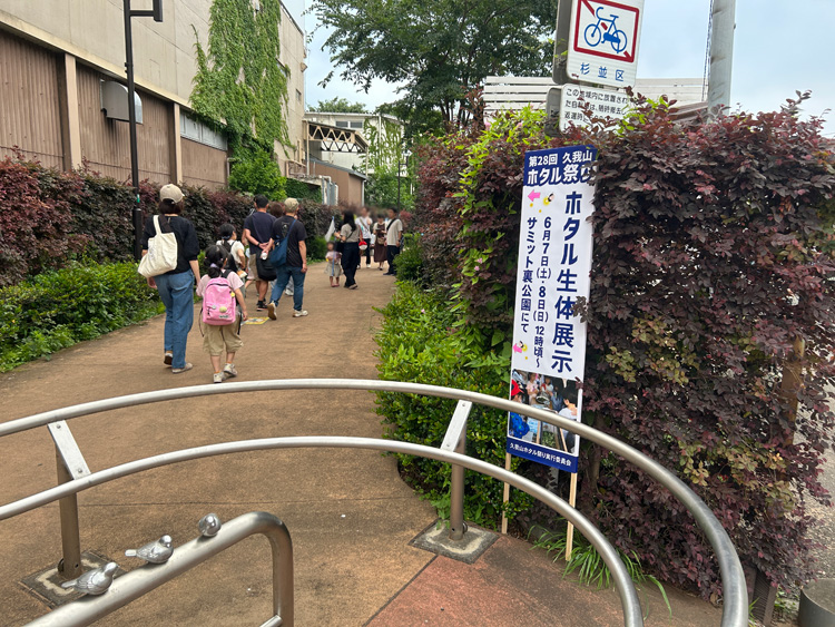 サミット裏公園のホタル生体展示ブース