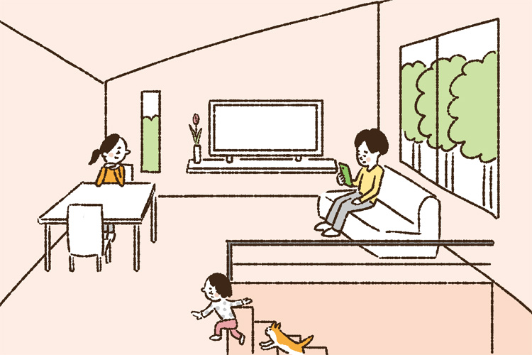 明るい2階リビング
