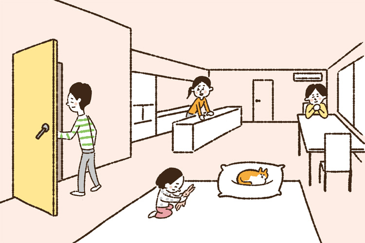 2階リビング内に子どもの部屋がある